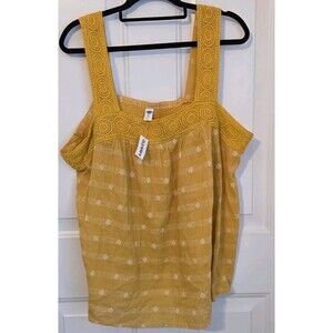 Old Navy Yellow Crochet Strap Sleeveless Top Blouse - Size XXL